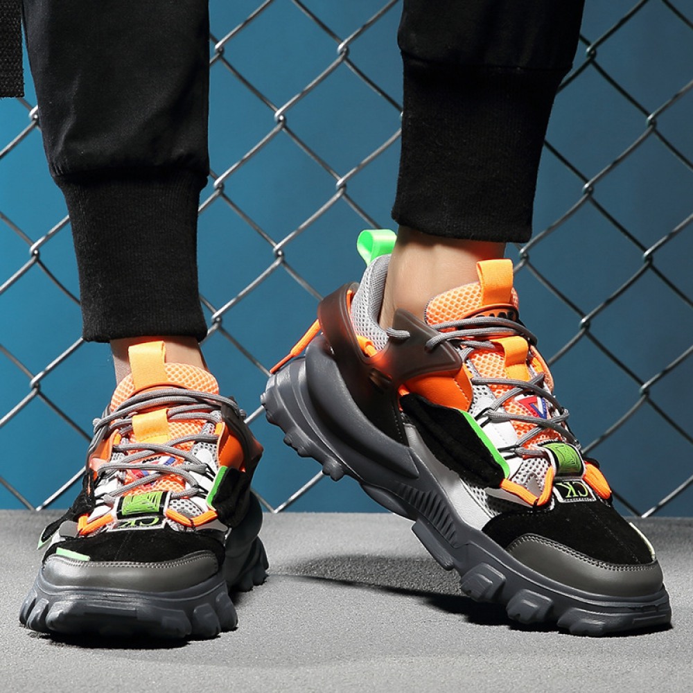 Summer New Men's Breathable Mesh Sports Thick-Soled Casual Running Student Single Shoes